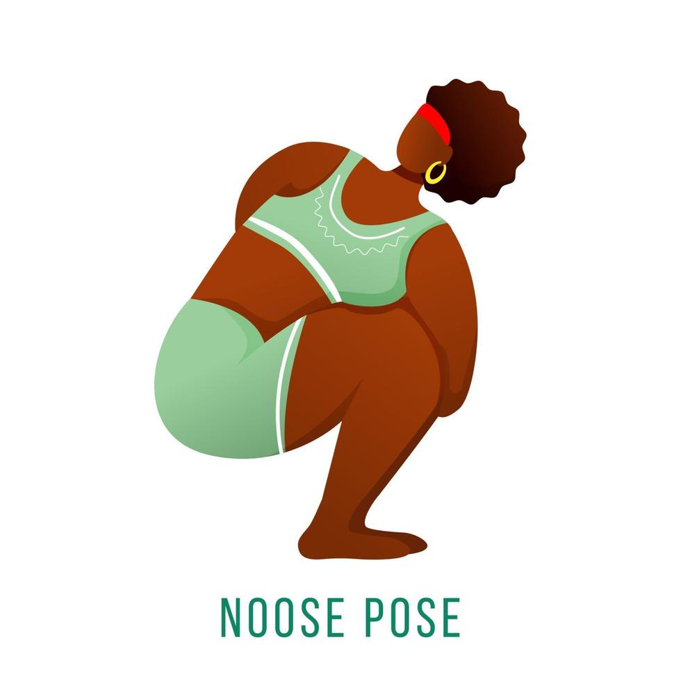 Noose pose flat vector illustration. Pasasana posture.