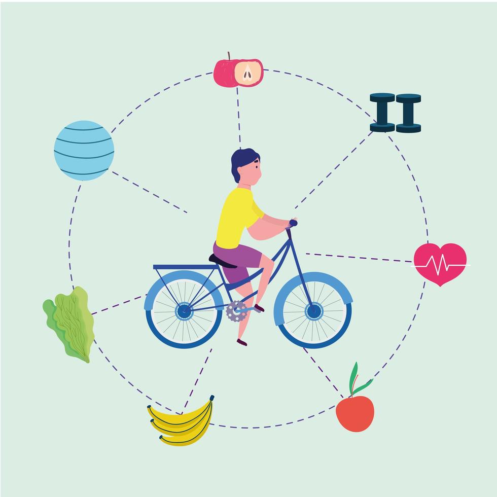 guy healthy lifestyle vector