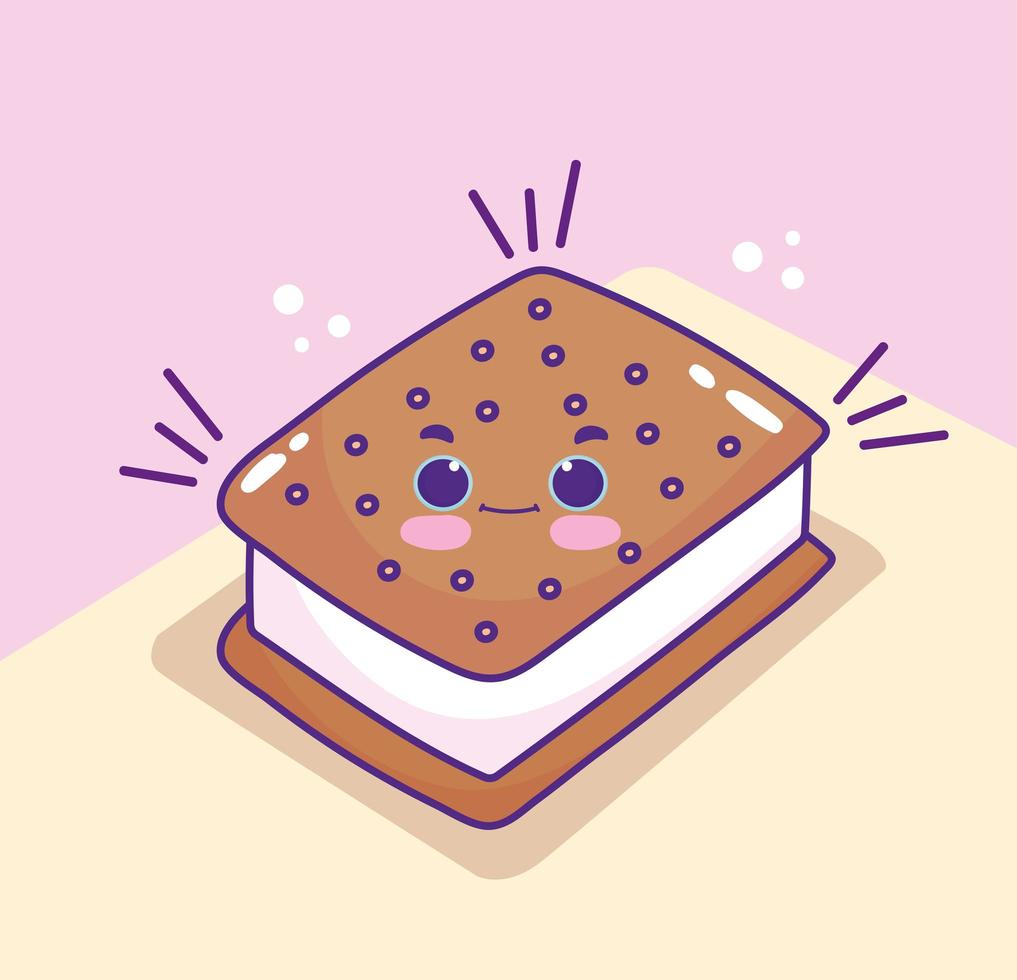 cute cartoon cookie vector