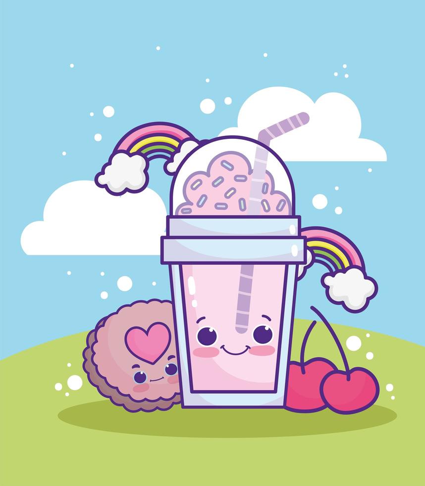 cute frappe cookie vector