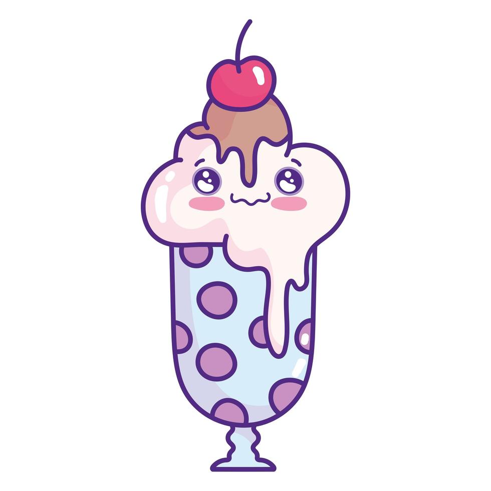 cute melted milkshake vector