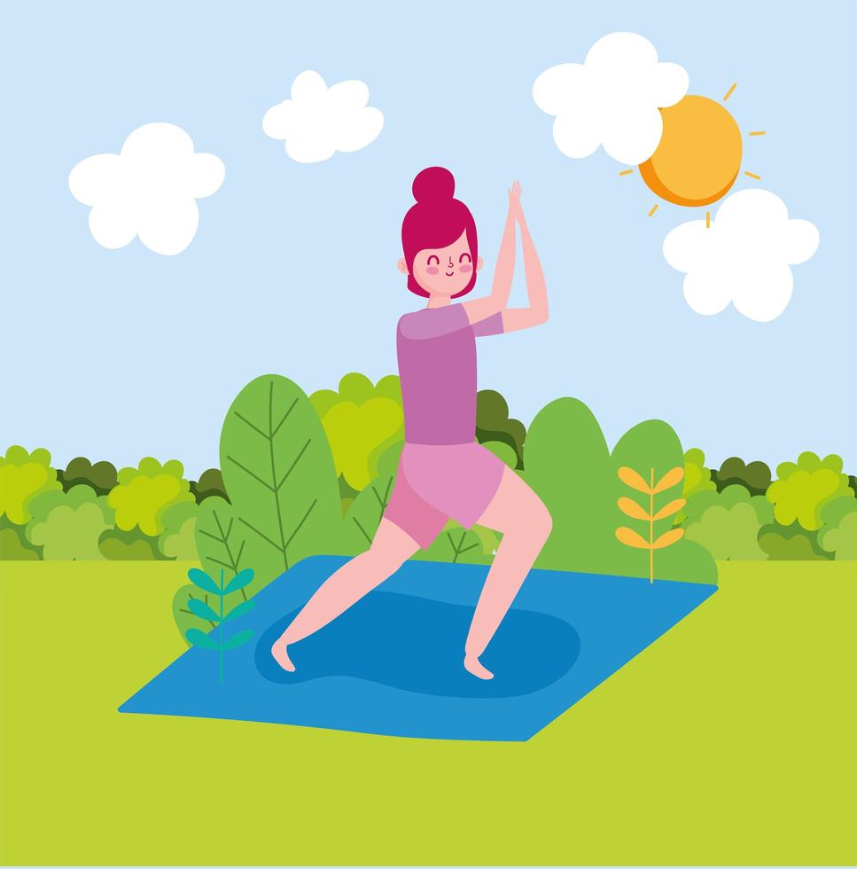 girl practicing exercise vector