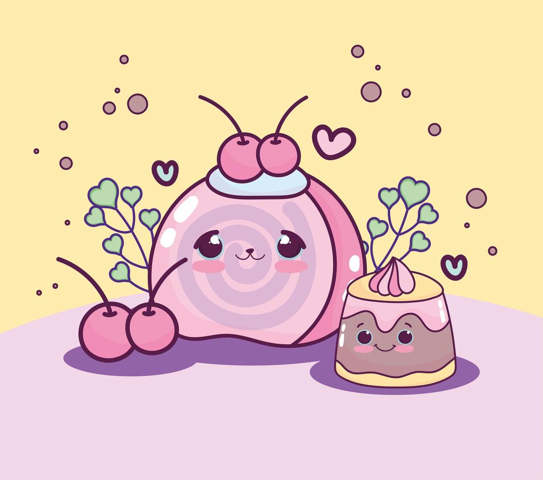 cute fruit jelly vector