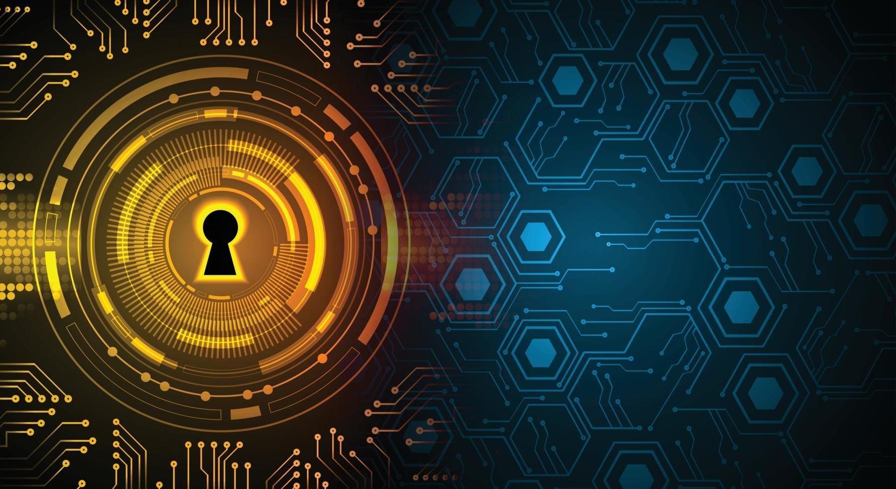 Closed Padlock on digital background, cyber security vector