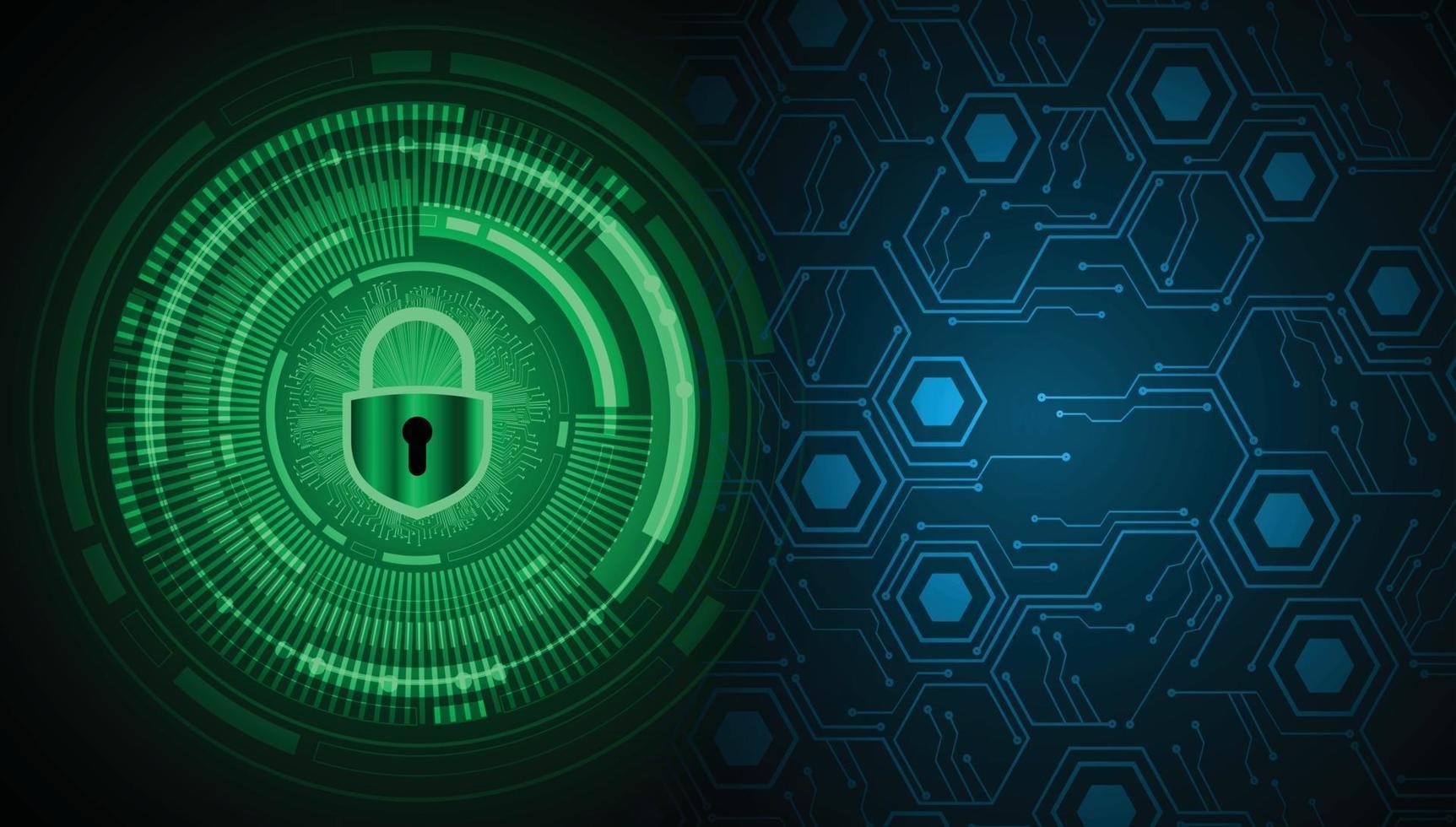 Closed Padlock on digital background, cyber security vector