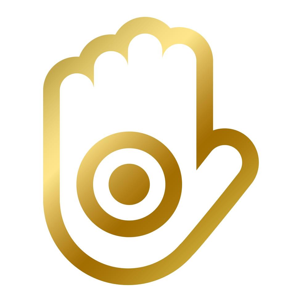 Ahinsa hand symbol isolated religious sign jainism vector