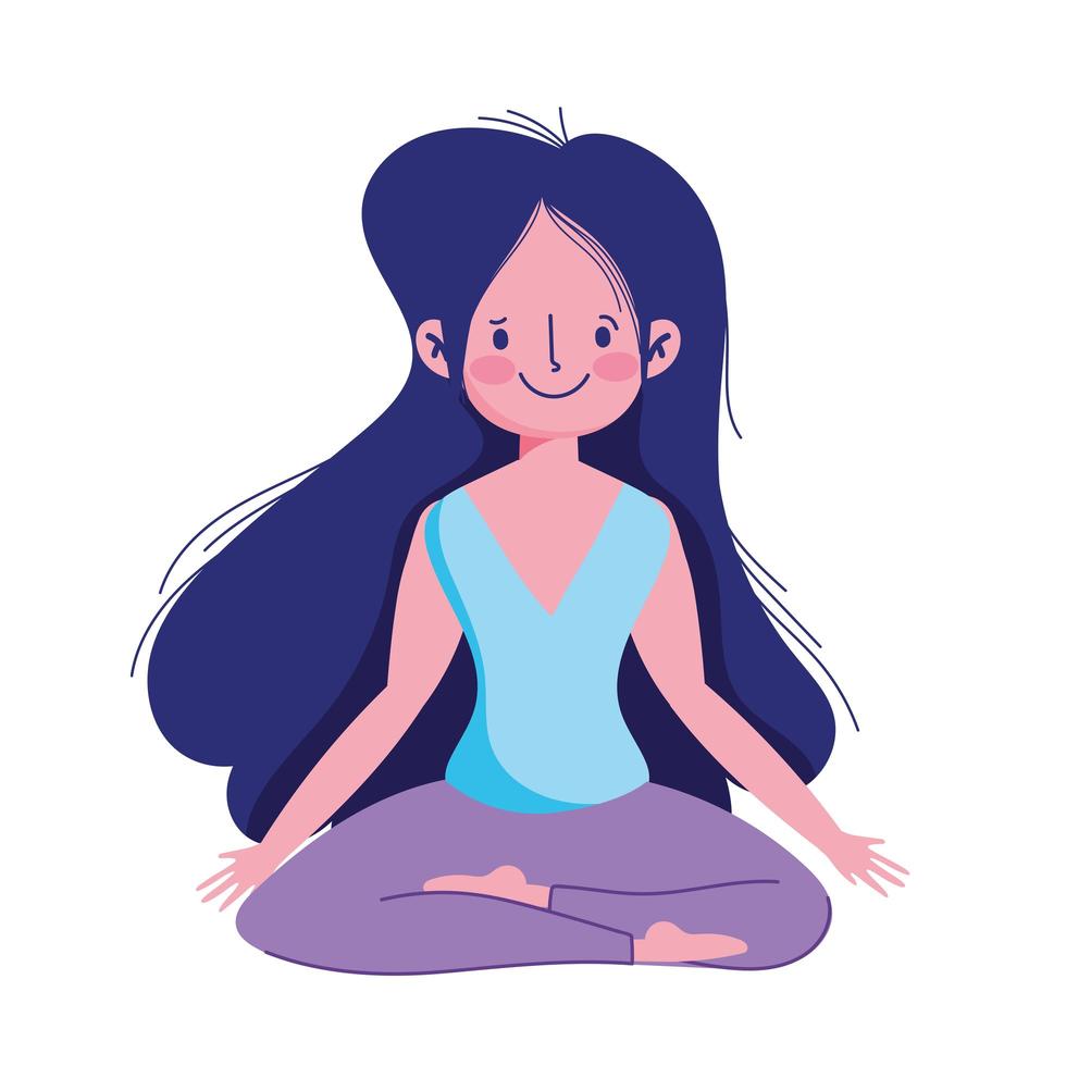 chica practica yoga vector