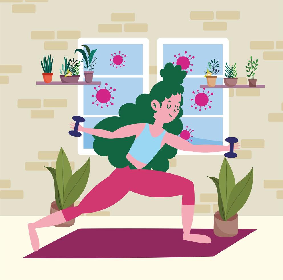 girl training at home 2757999 Vector Art at Vecteezy