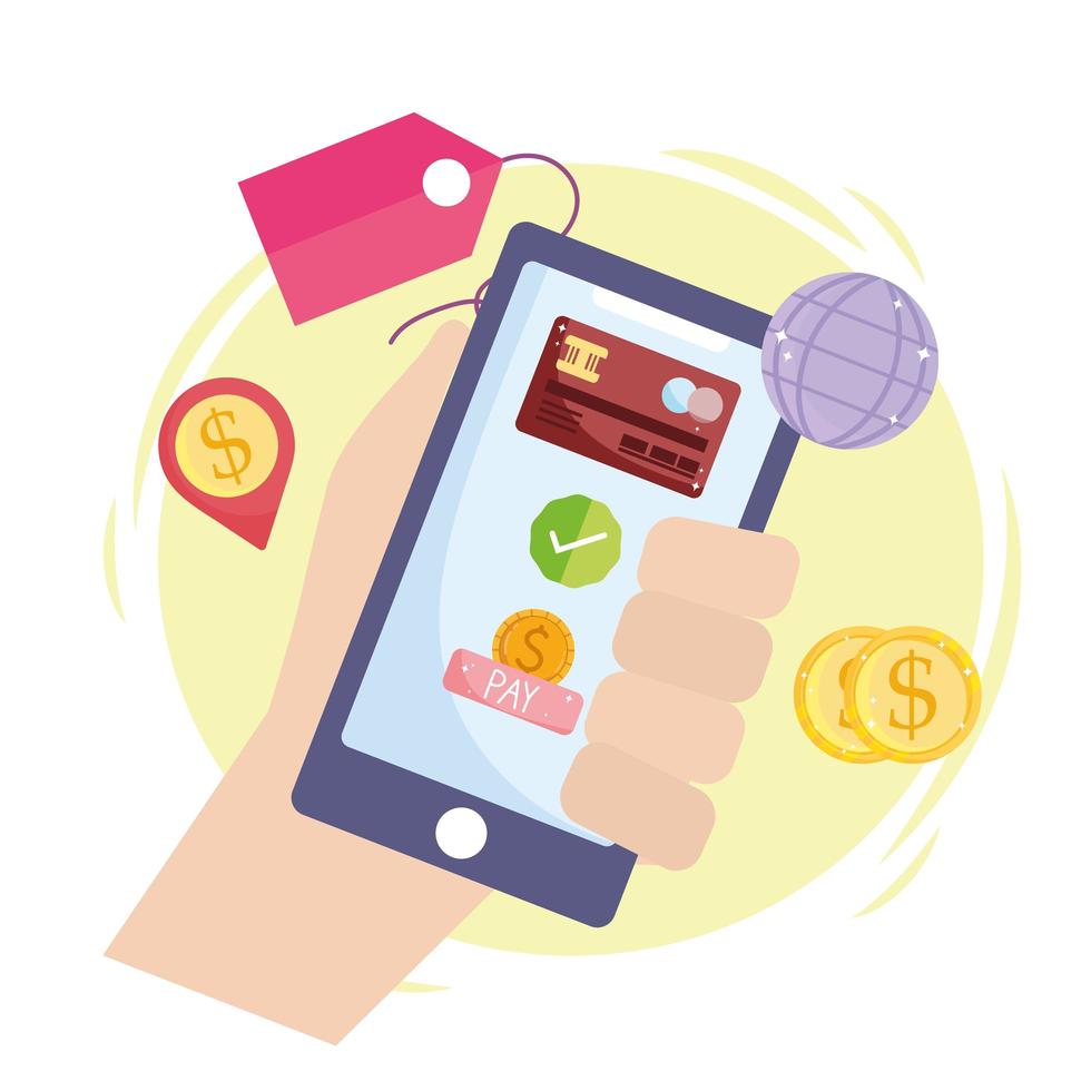 online payment smartphone vector