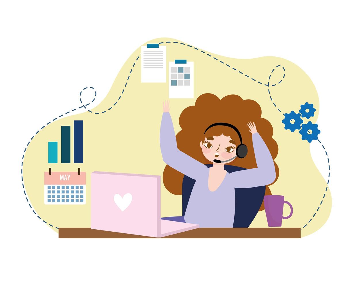 woman working online vector