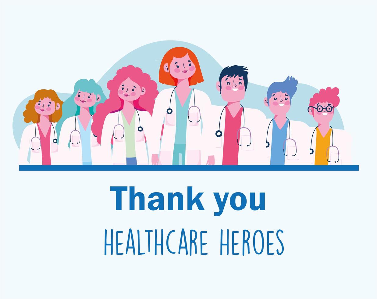 thanks you healthcare heroes vector