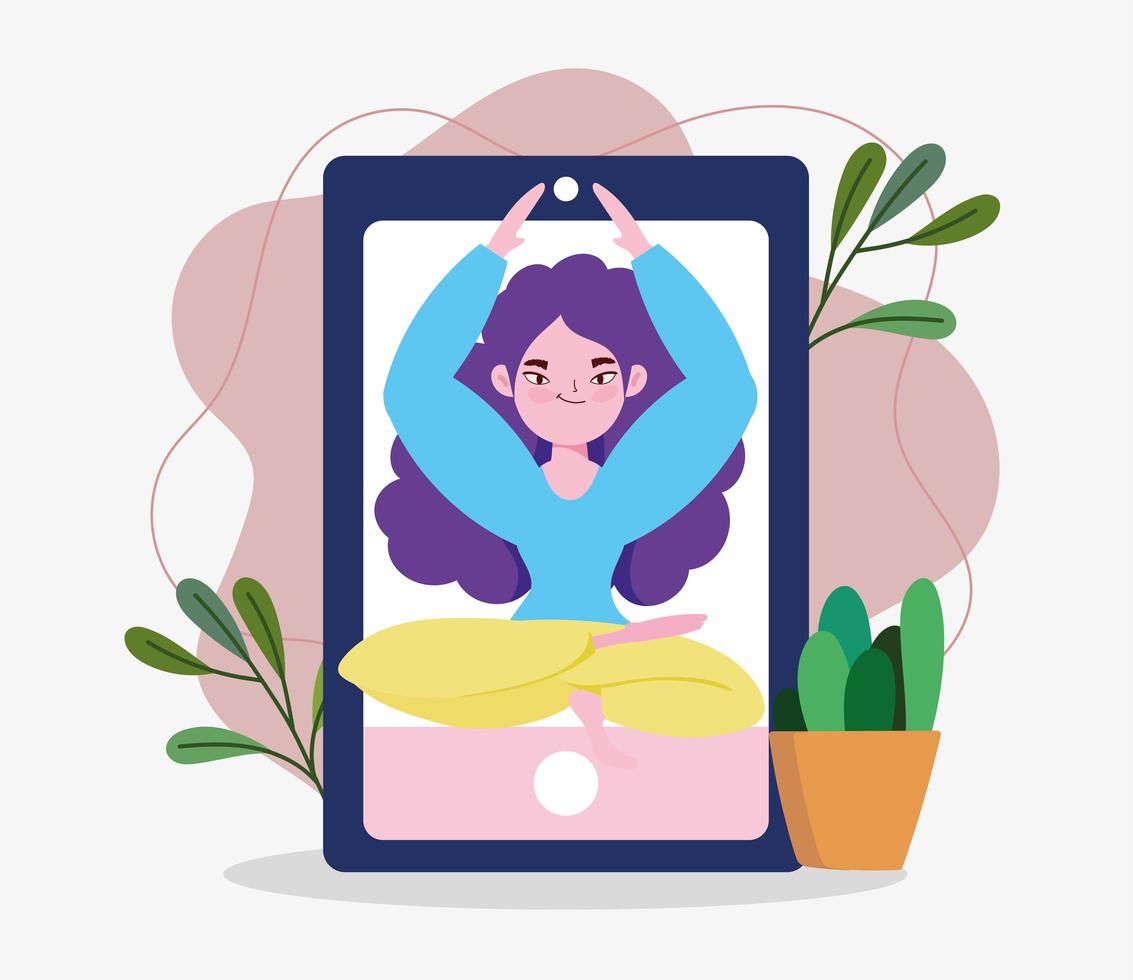 online yoga application vector