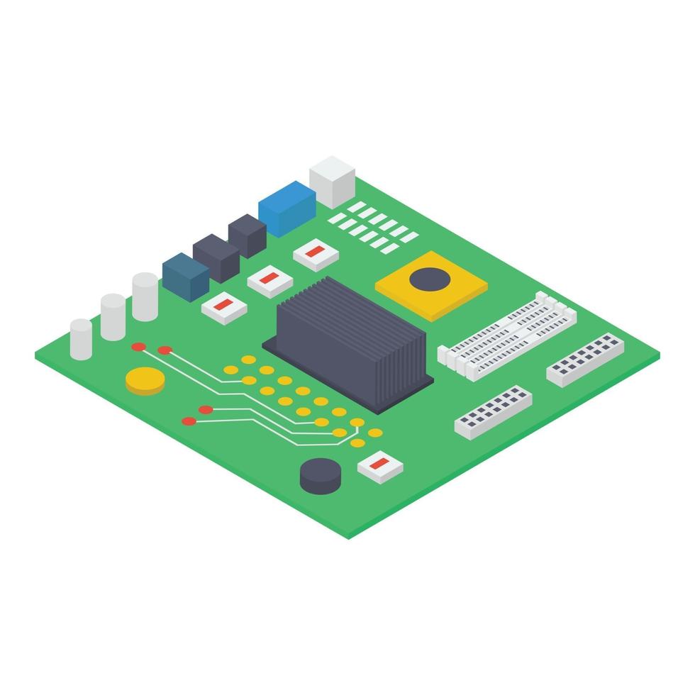 Computer Motherboard Elements vector