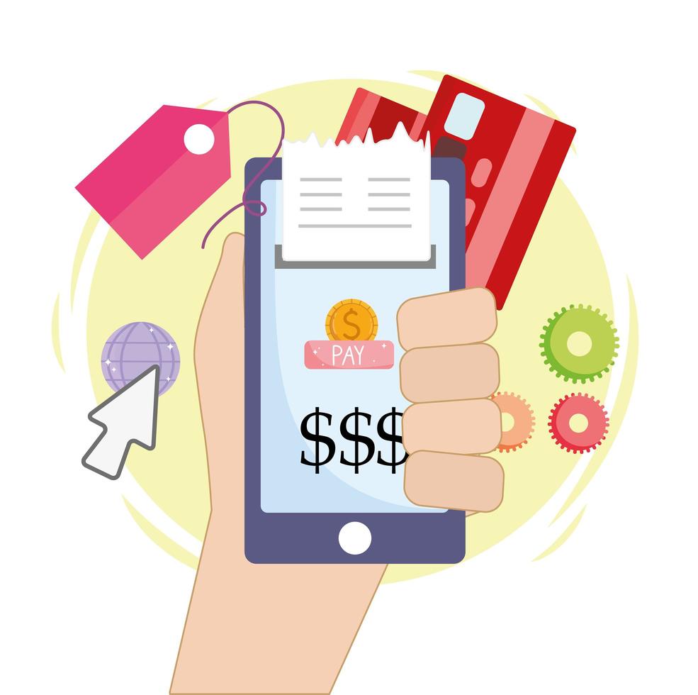 online payment mobile vector
