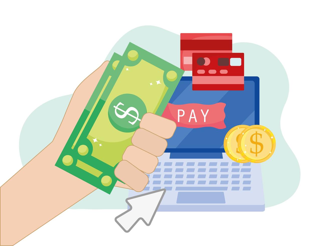 online payment money vector
