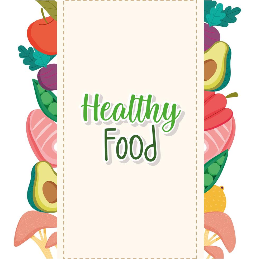 healthy food menu vector