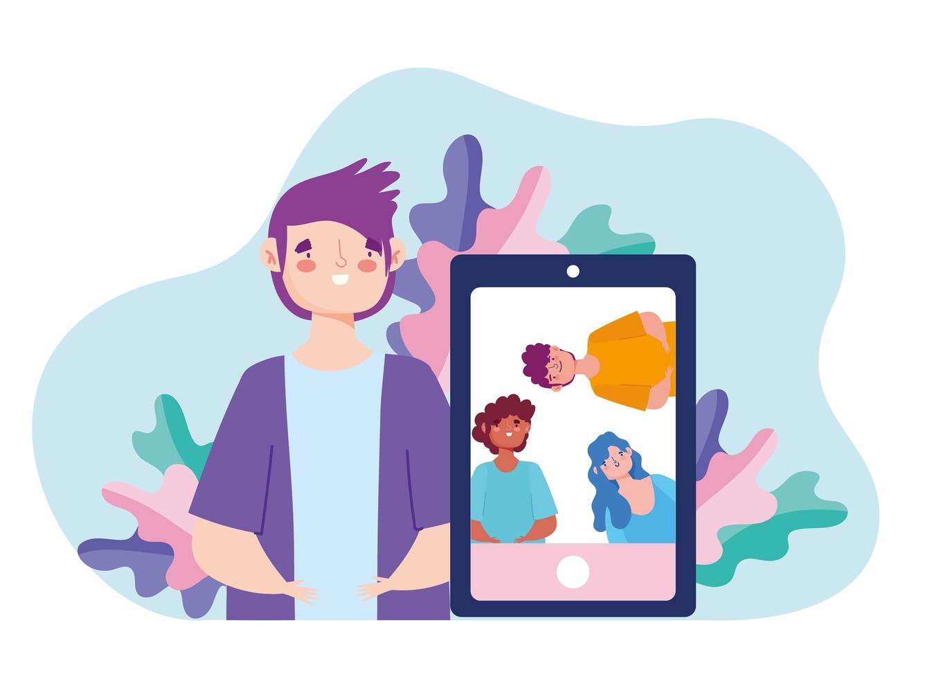 man video call vector