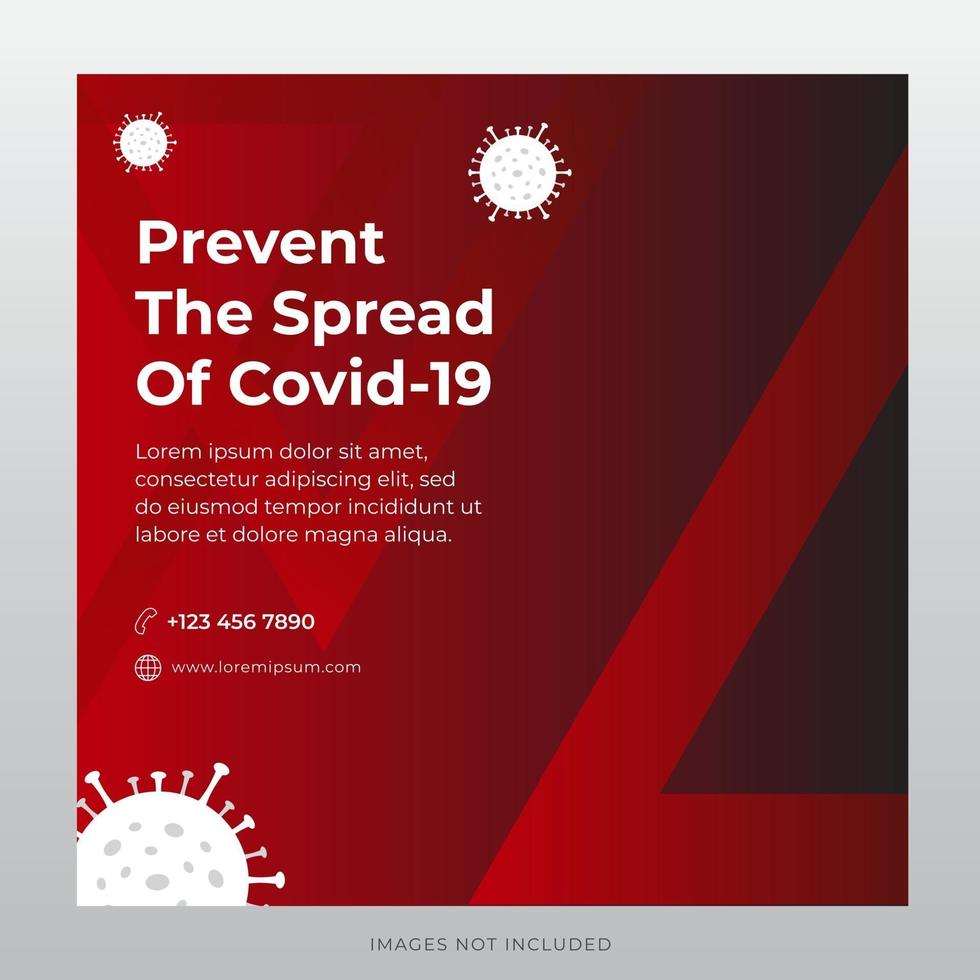 corona virus banner for social media post template vector