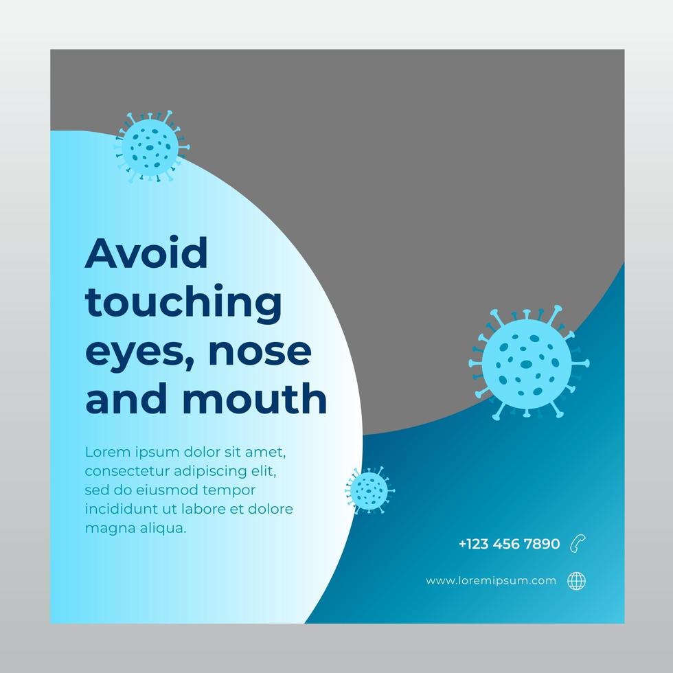 corona virus banner for social media post template vector