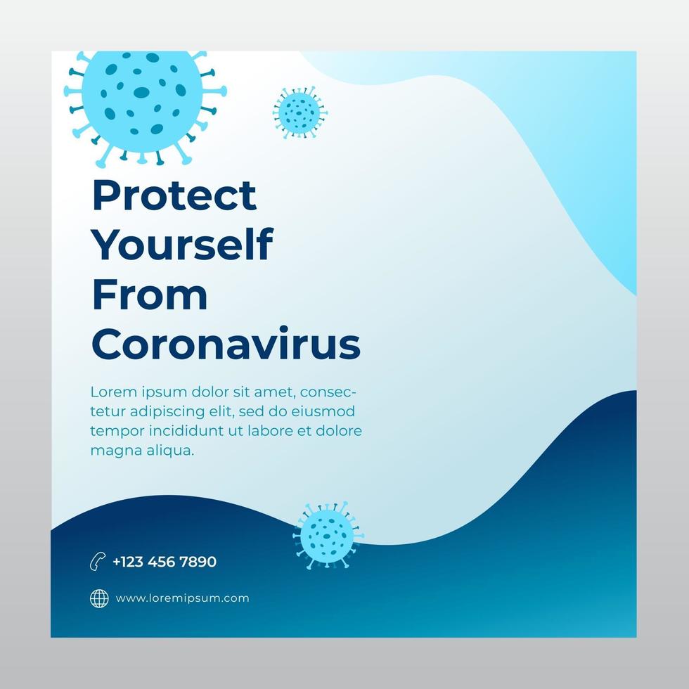 corona virus banner for social media post template vector