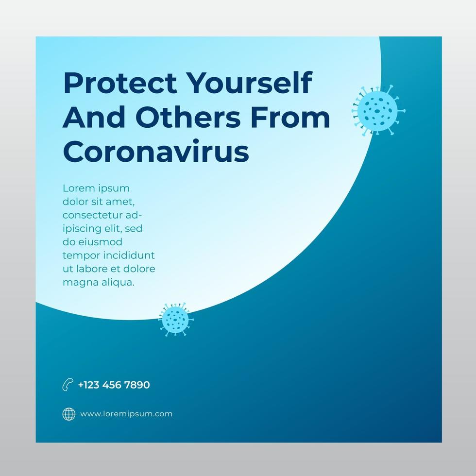 corona virus banner for social media post template vector