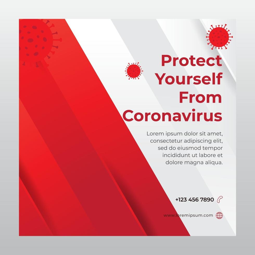 corona virus banner for social media post template vector