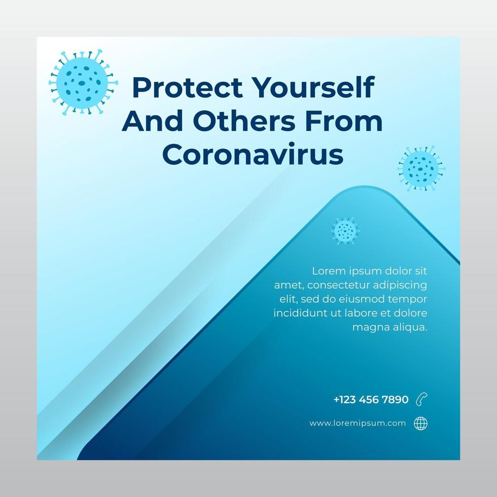 corona virus banner for social media post template vector