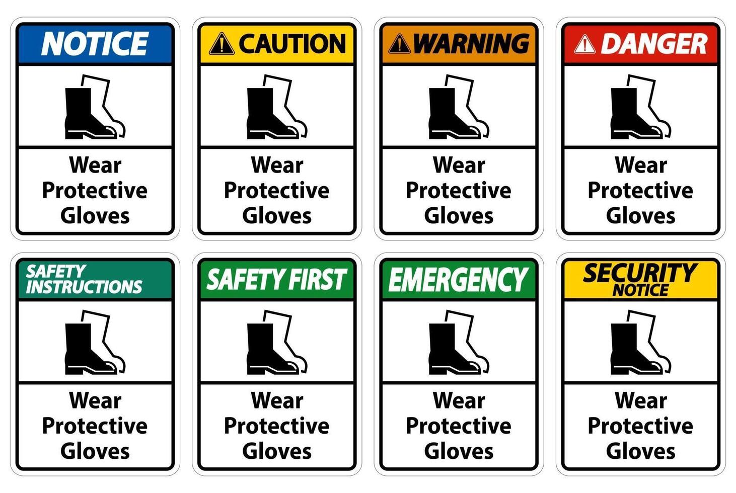 Wear protective footwear sign on transparent background vector