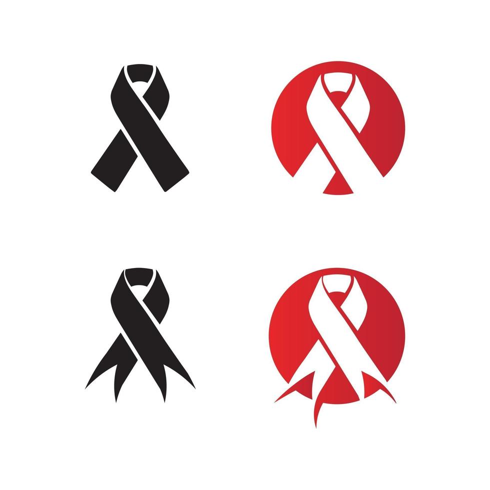 aids ribbon logo and world aids day vector design