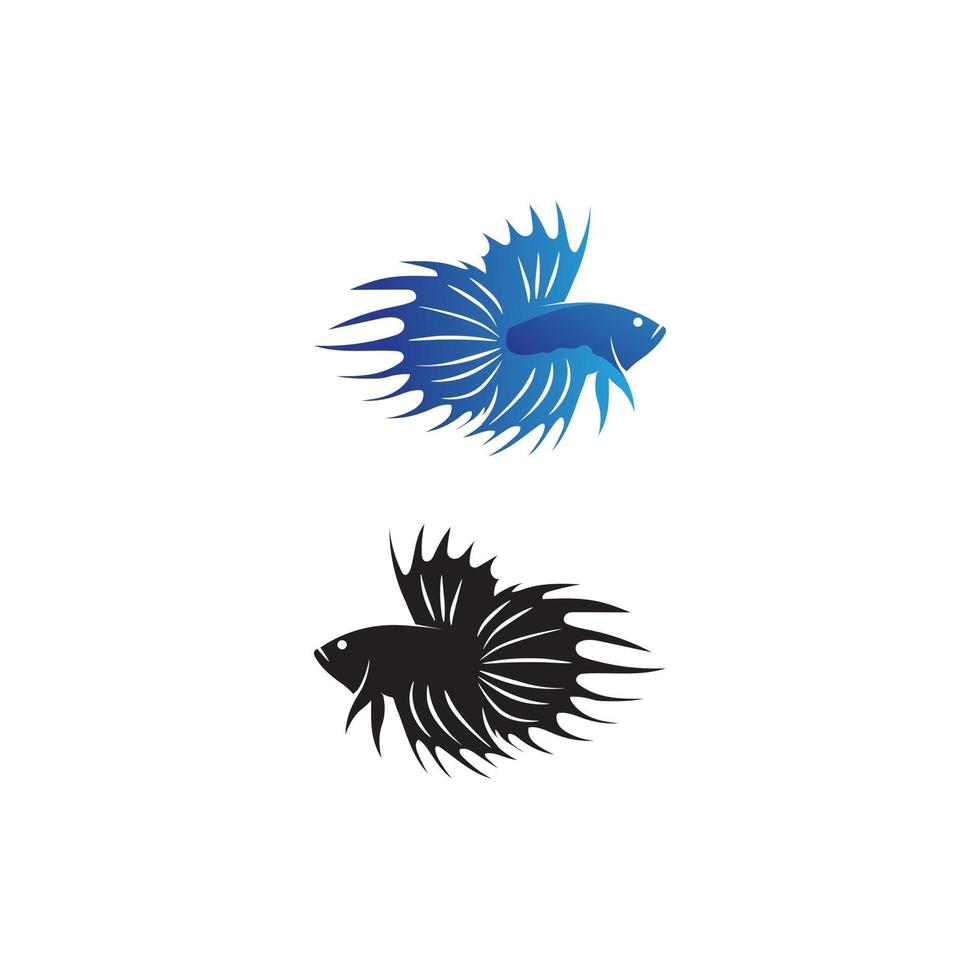 Fish animal aquatic logo beta fish design vector and illustration