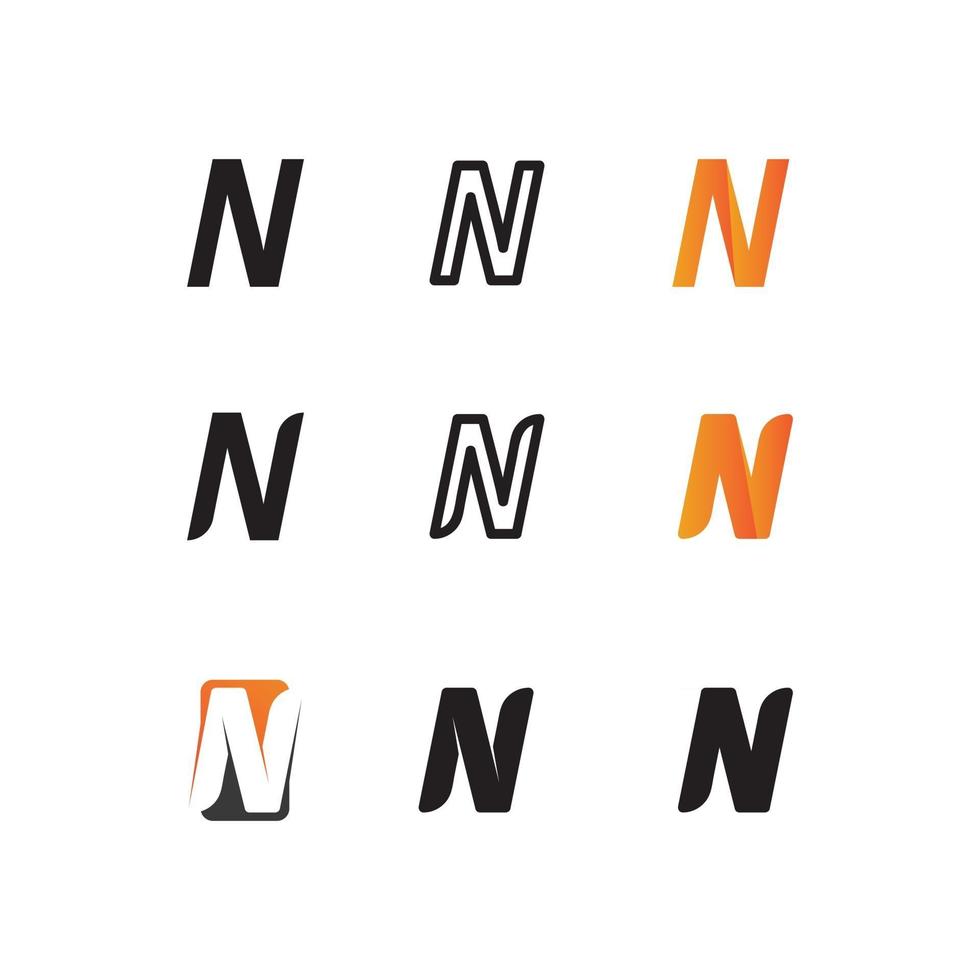 N Letter Logo Template font for business and identity vector