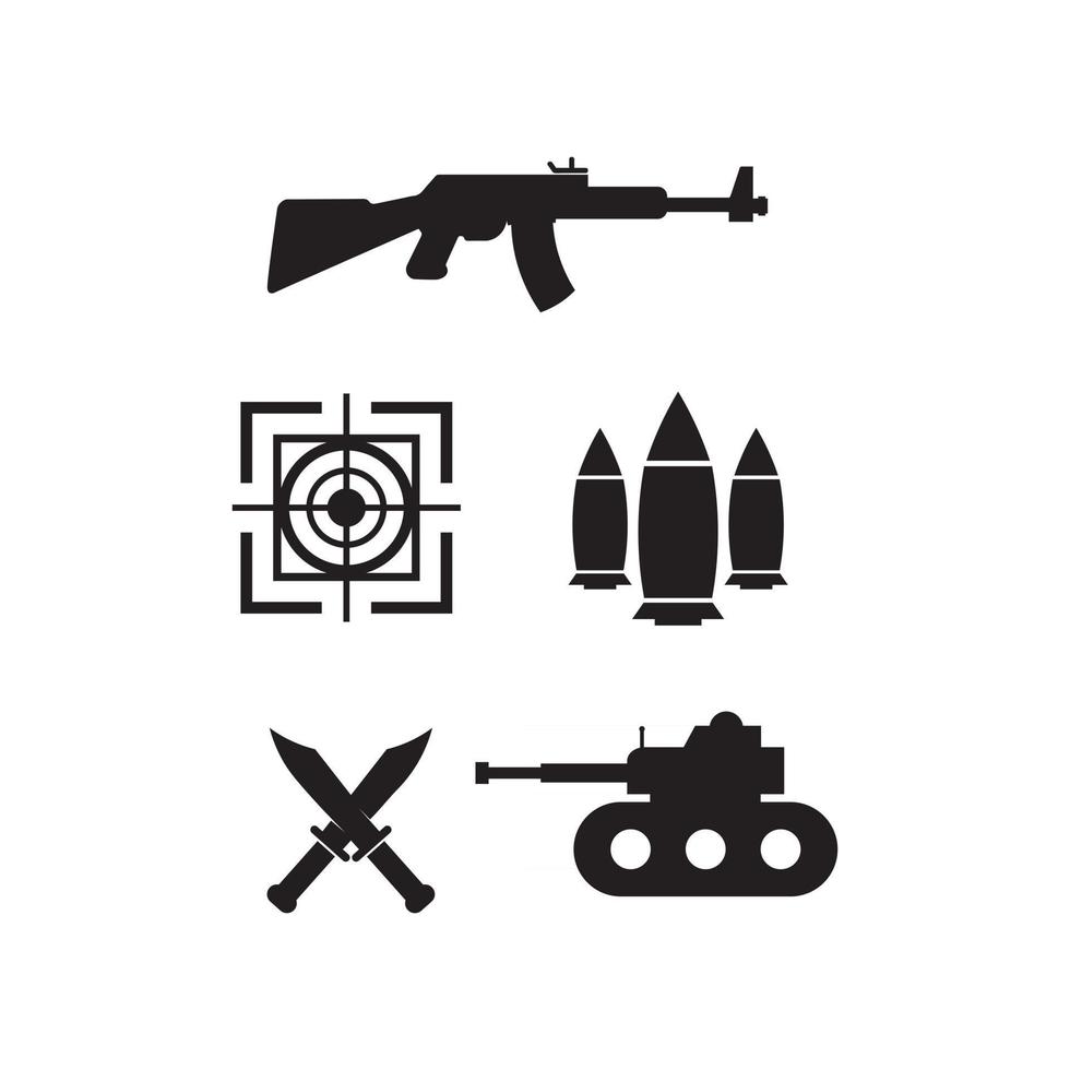 logotipo de pistola y soldado del ejército tiro de francotirador ilustración de diseño vectorial tiro militar revólver vector