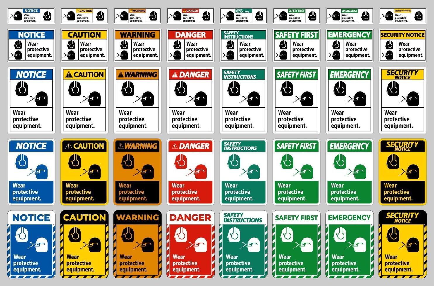 Wear Protective Equipment with goggles and glasses graphics vector