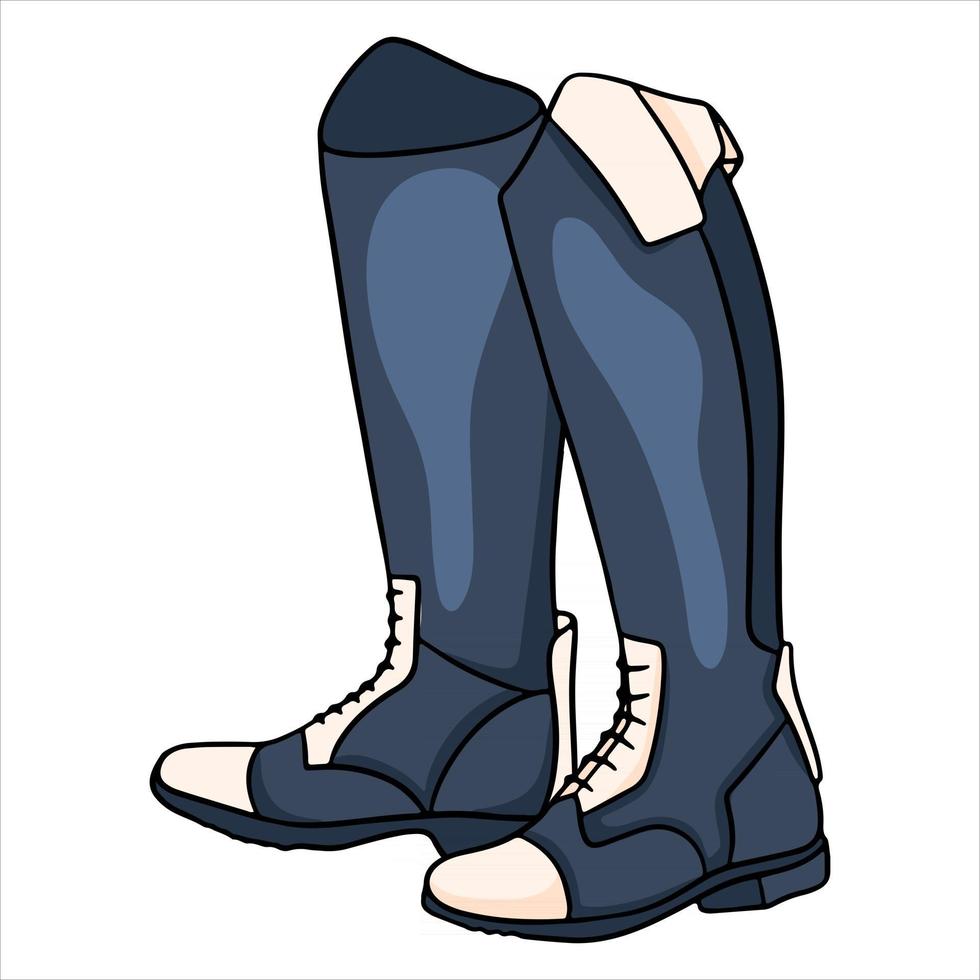 atuendo ropa de jinete para botas de jockey ilustración en estilo de dibujos animados vector