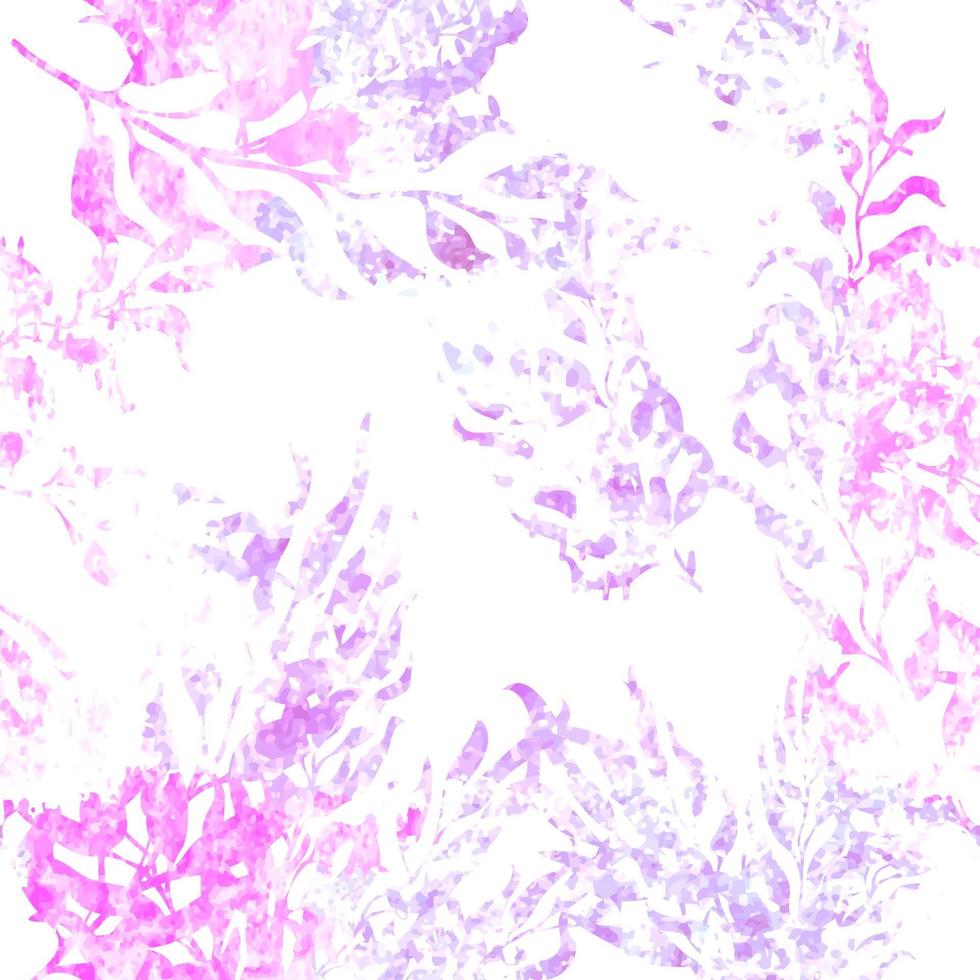 Vector seamless pattern with colorful watercolor illustration of exotic leaves. Use it for wallpaper, textile print, pattern fills, web page, surface textures, wrapping paper, design of presentation