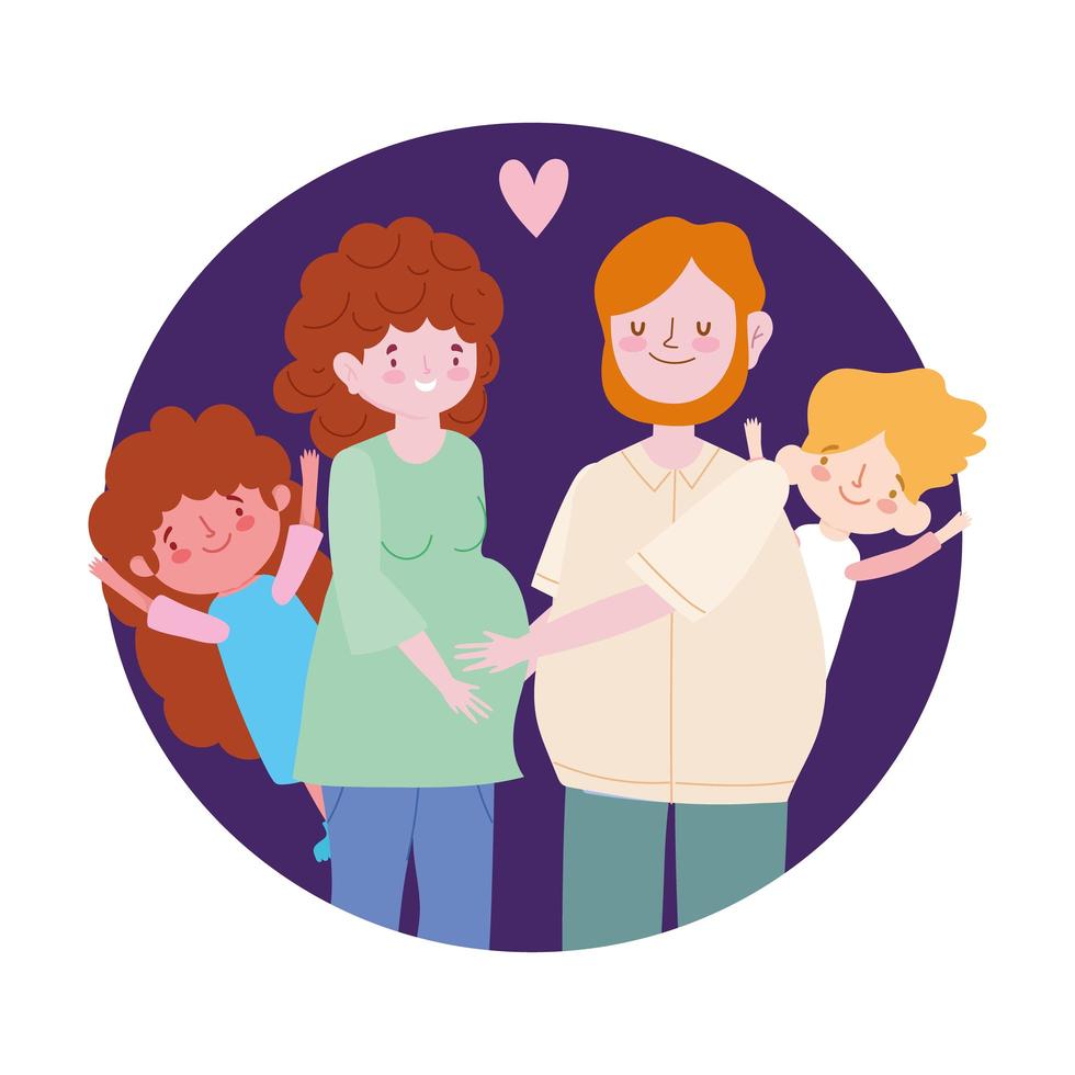 dad mom kids vector