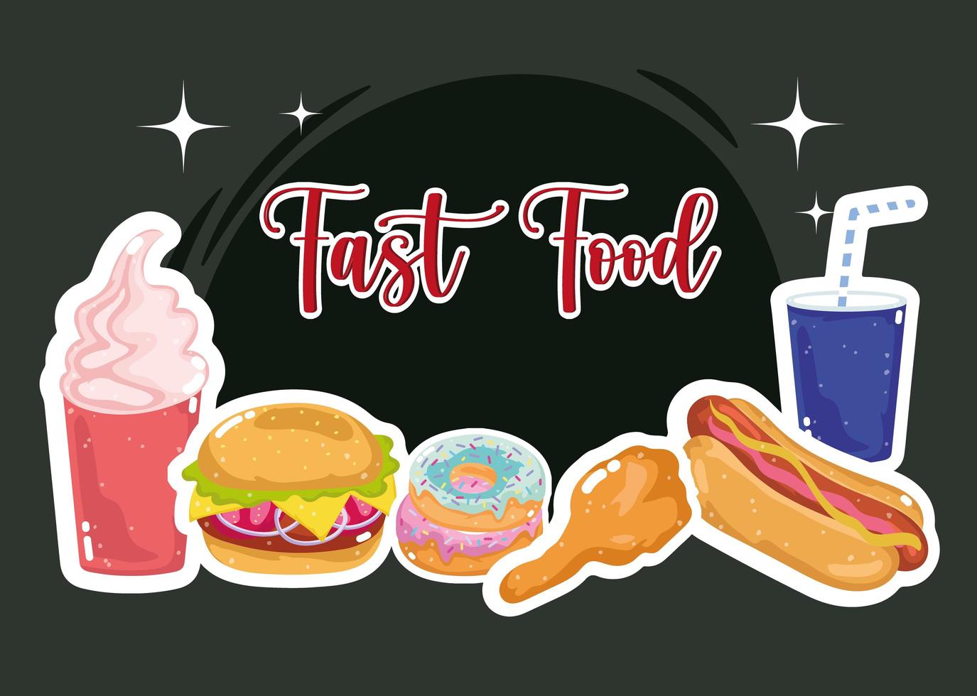 fast food delicious vector