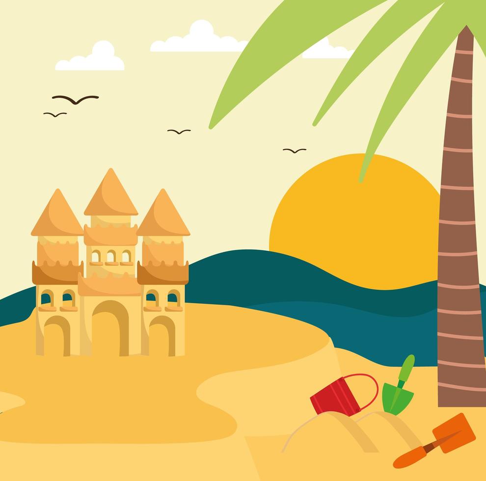 summer activities beach vector