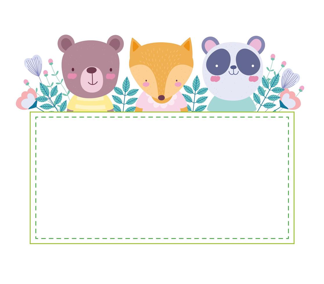 cute animals template vector