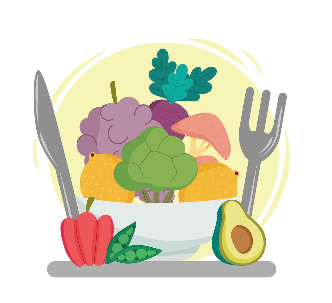 healthy food menu vector