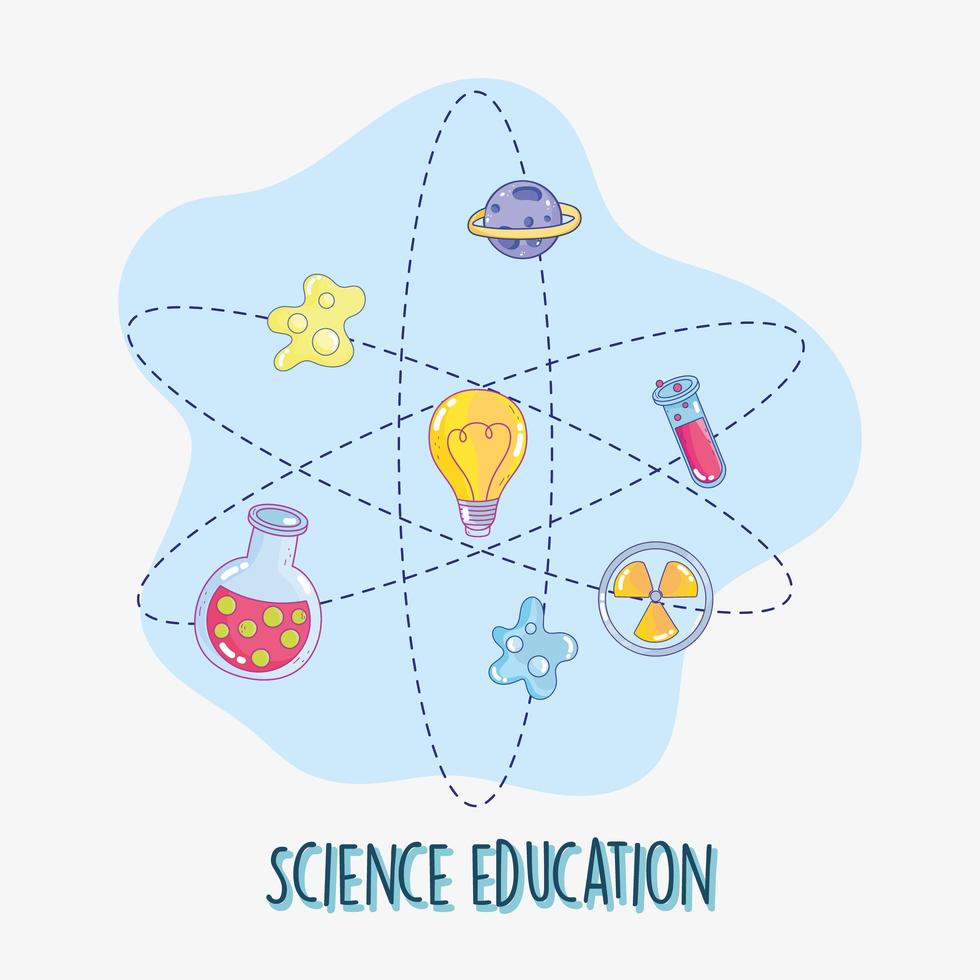cartel de educación científica vector