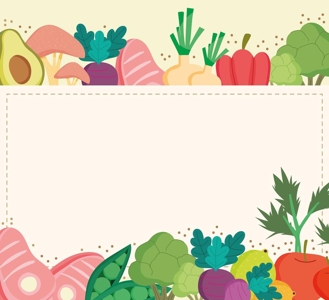 healthy food card vector