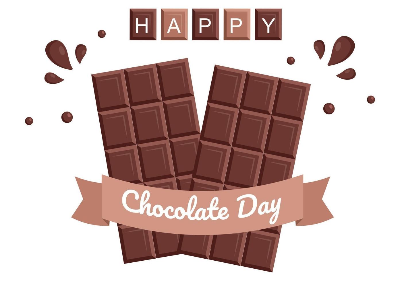 feliz día del chocolate celebración vector ilustración