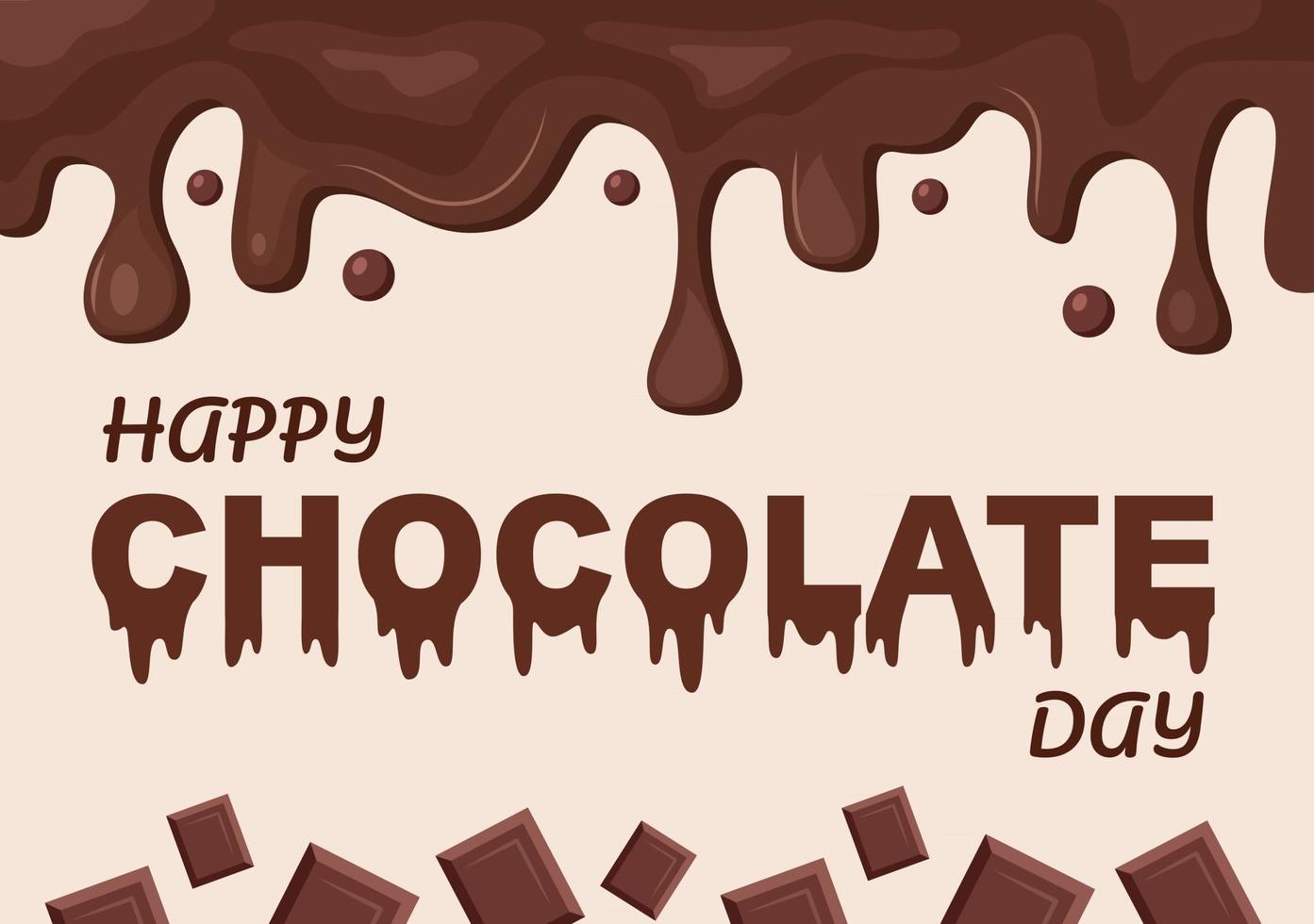 feliz día del chocolate celebración vector ilustración