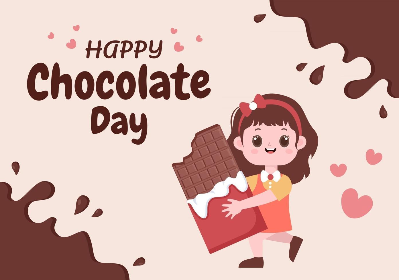 feliz día del chocolate celebración vector ilustración