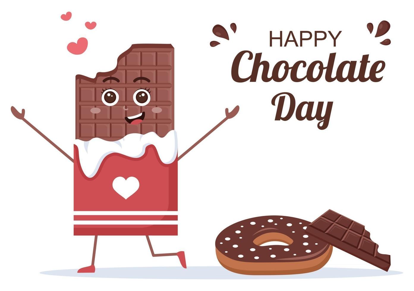 feliz día del chocolate celebración vector ilustración