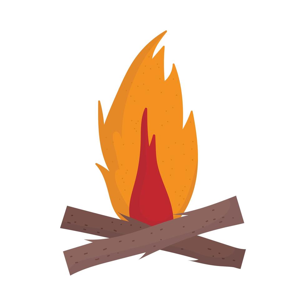 campfire wood flame vector