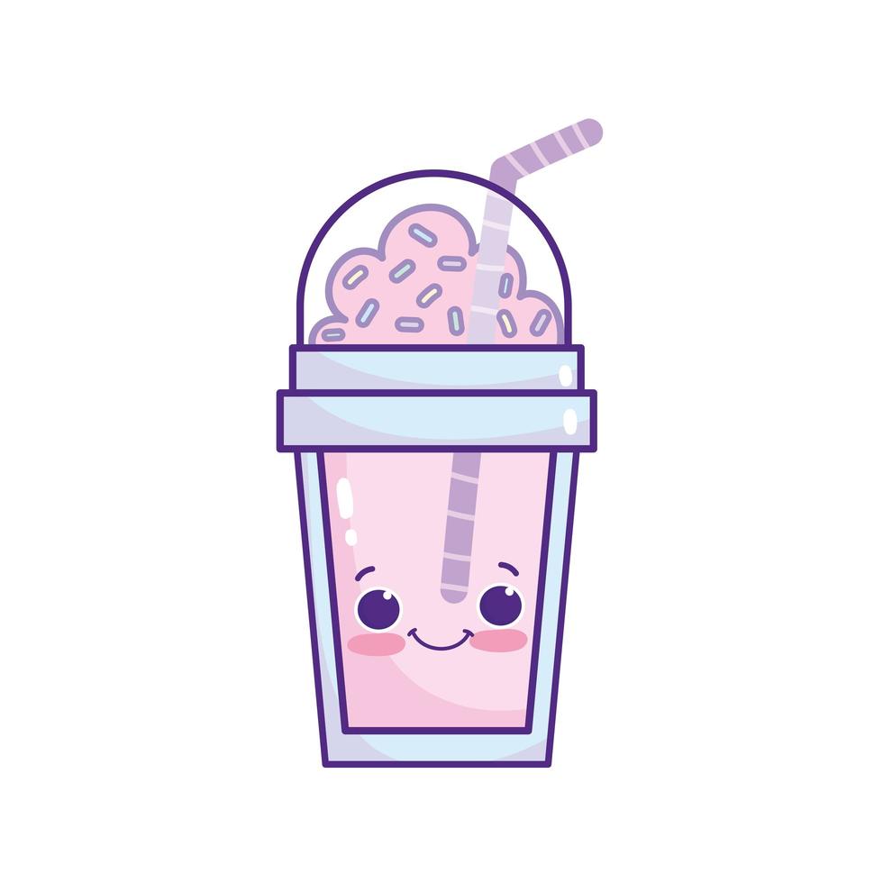 cute frappe cartoon vector