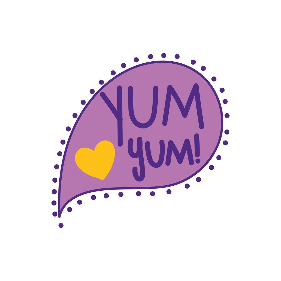 yum yum lettering vector
