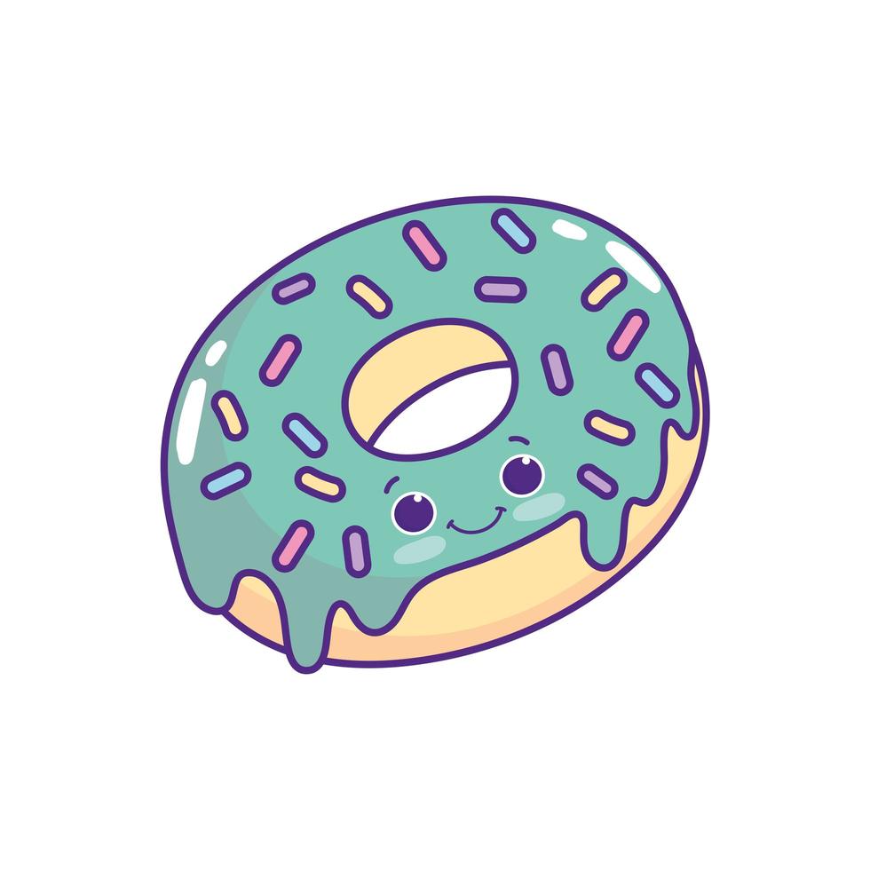 lindo donut dulce vector